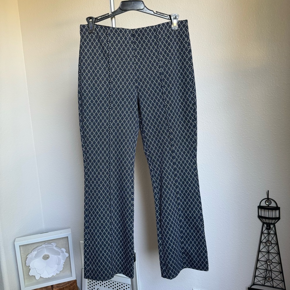 Maeve Geometric Black and White Flare Pants